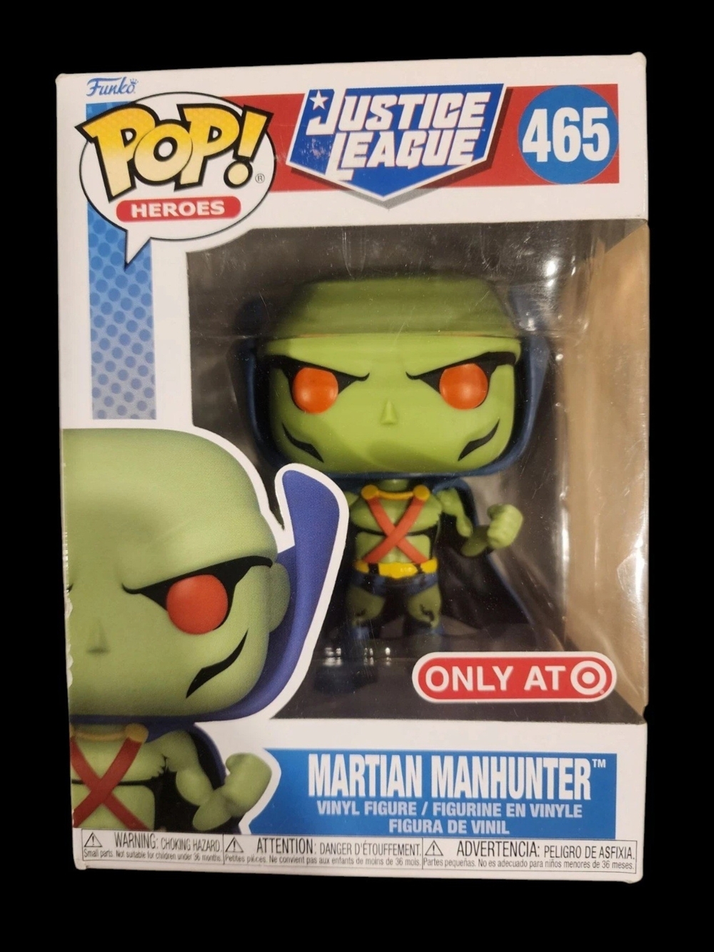 Funko Justice League Martian Manhunter Vinyl Figure - Green, Orange, Blue